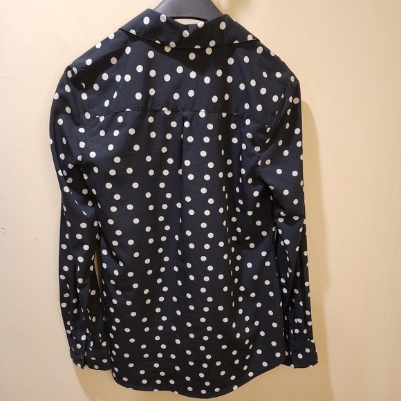 MERONA Polka Dot Black and white button Down Shirt size M - Picture 7 of 10